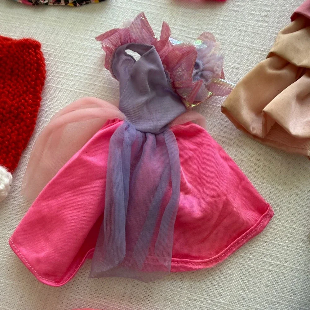 Vintage Mixed HOMEMADE BARBIE Clothes Lot Gowns Skirts Tops Accessories 15pc+